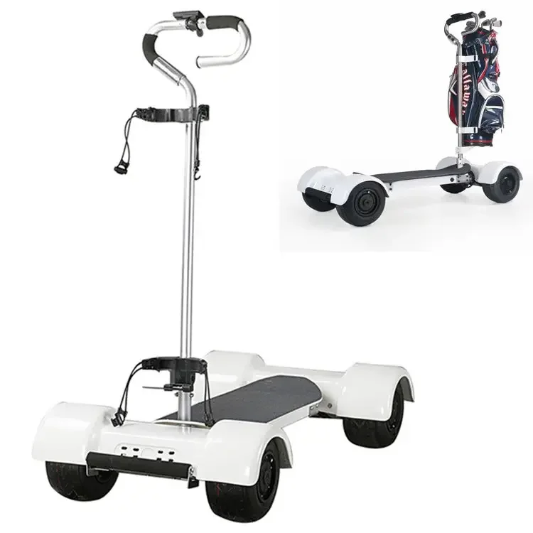 Factory Direct Sale New Skateboard Body-Turning Electric Golf Trolley Cart with Bag High Quality Golf Trolleys