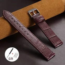 Premium Vintage Cowhide Leather Watchband - Thin Calfskin Strap - 18mm (Brown)