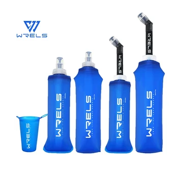WRELS Folding Water Bottle TPU BPA-Free Collapsible Soft Flask Outdoor Sport Hiking Camping Running Portable Soft Water Bottle