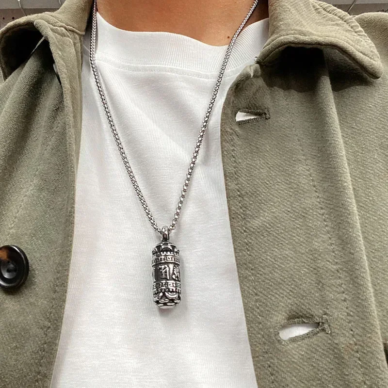 Vintage Stainless Steel Essential Oil Bottle Pendants Urn Wishing Bottle Necklace Religious Amulet Couple Party Jewelry 6