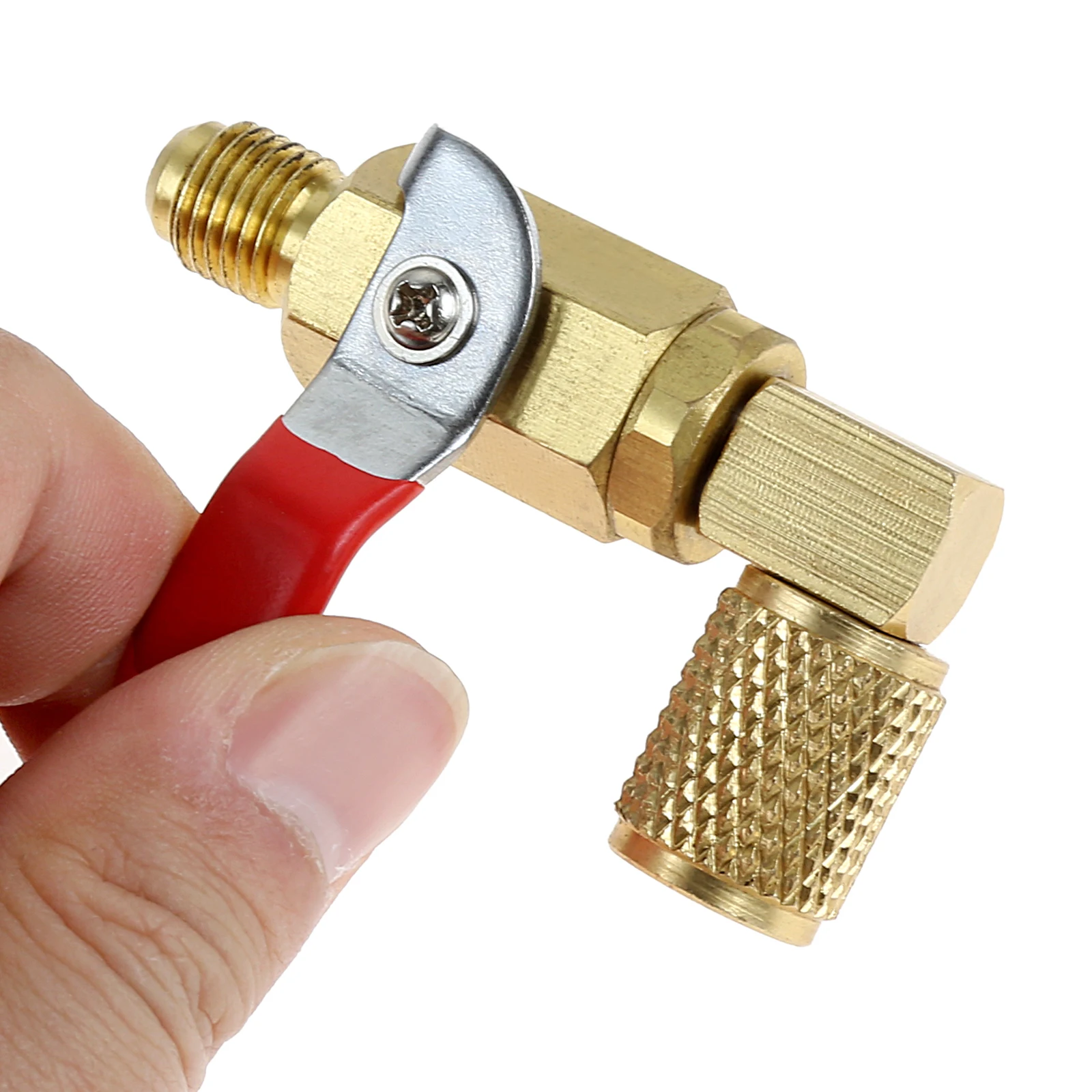 Joywayus 3PCS Air Conditioning Refrigerant Angled Ball Valve