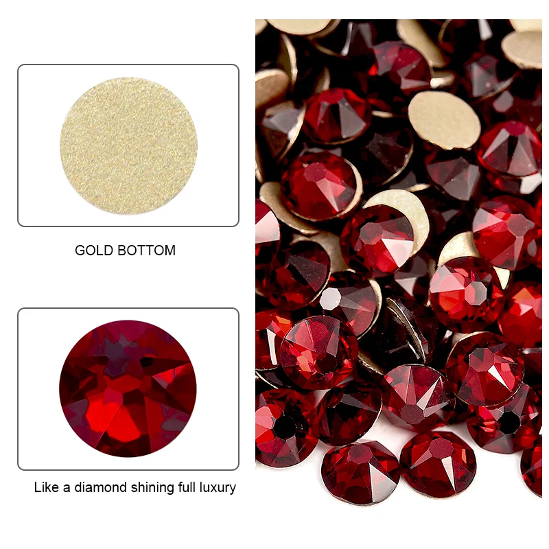 BOBOHOO 2088 Mehrfarbige Kristall-Strasssteine, Nicht-Heißfixierend, Glas-Flatback, 8 Große, 8 Kleine, 16 Schnitte für Kleidung, Taschen, Nagelkunst – Detail 3