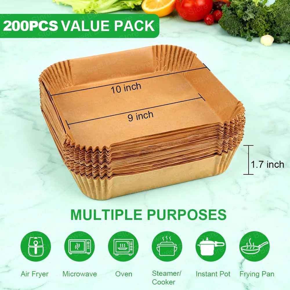 Eco-Friendly Disposable Paper Trays for XL Air Fryers (8-12QT)