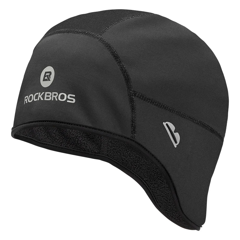 Bonnet Velo Bonnet Cyclisme Hiver Riisoyu - Polaire Chauffant - Trou Pour Lunettes - Coupe-vent - Taille Unique Unisexe Bonnet Sport Trou Lunettes