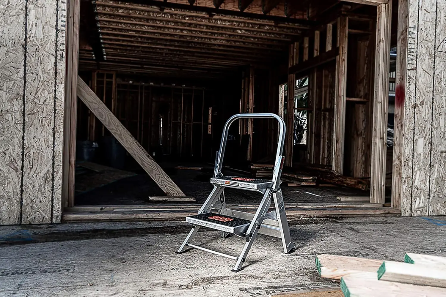 2-Step, 2 foot, Step Stool, Aluminum, Type 1A, 300 lbs weight rating, (10210BA), Gray