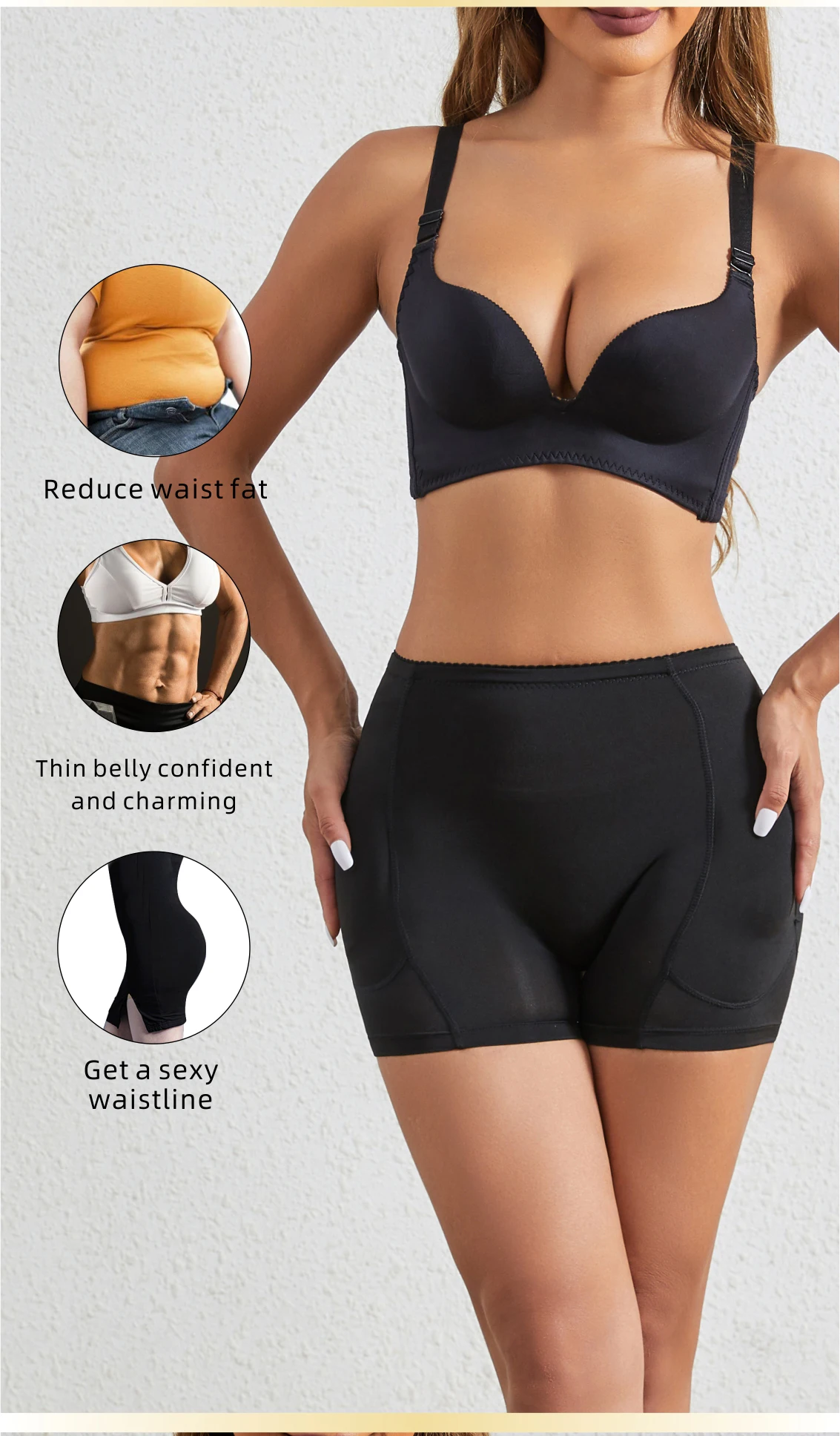 Description Picture 3 of itemWomen's fake buttocks with padding low waistband underwear thin breathable fashionable and hip lifting pants shaping and body