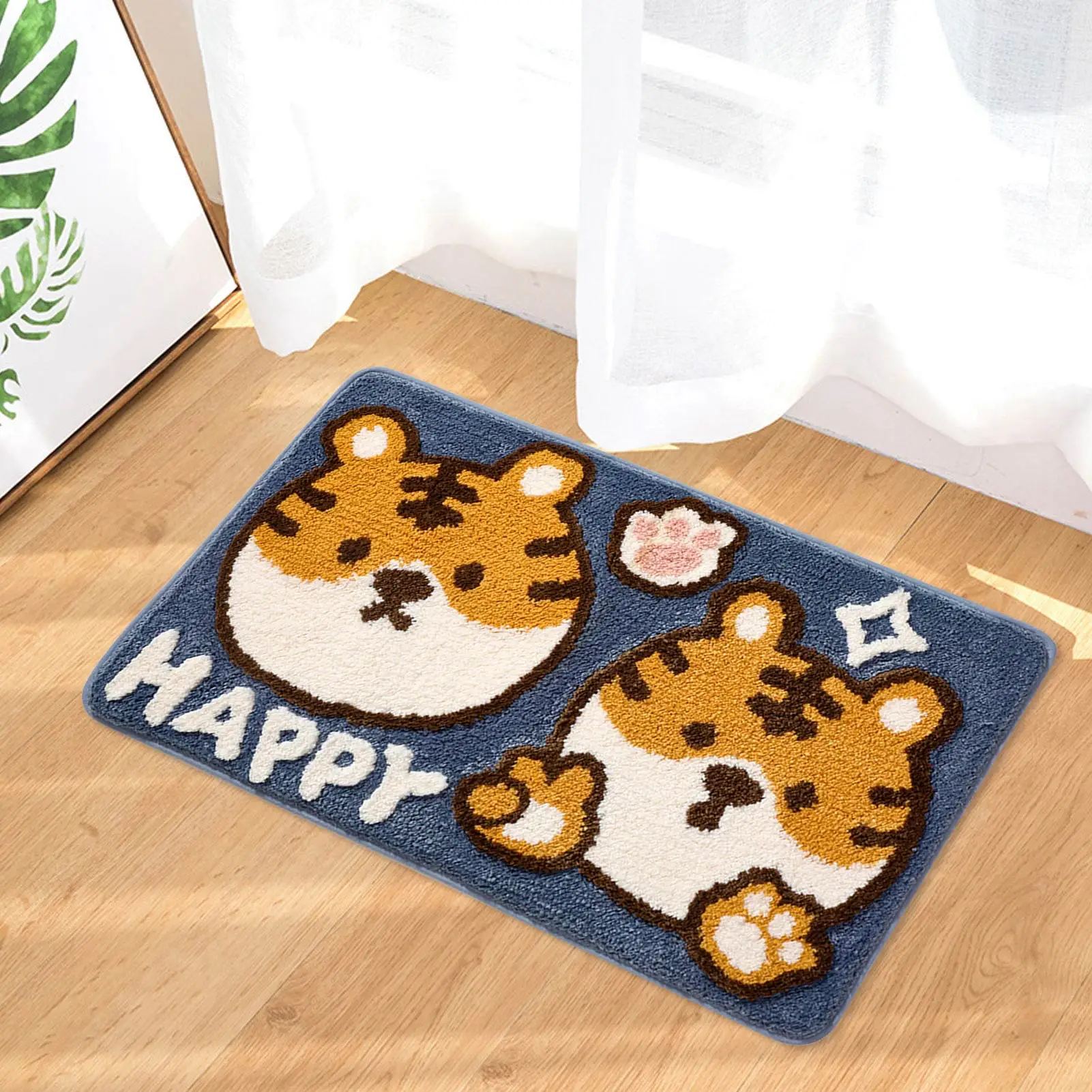 Tiger Bath Mat Anti Slip Rug Tigers Animal Pattern Rug with Strong