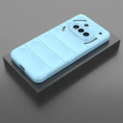 Enhanced AirBag Cushion Heavy Duty Rubber Case with Lining Cloth, Compatible with Smartphones for Nothing Phone (3a) (Light Blue)