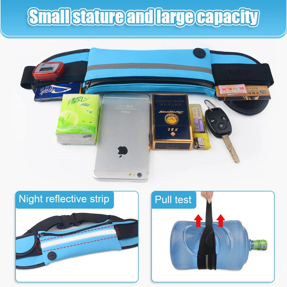 Running Waist Bag Gym Fanny Outdoor Belt Bag Mobile Phone Pack for Men Women Running Jogging Run Pouch Hydration Cycling Bag