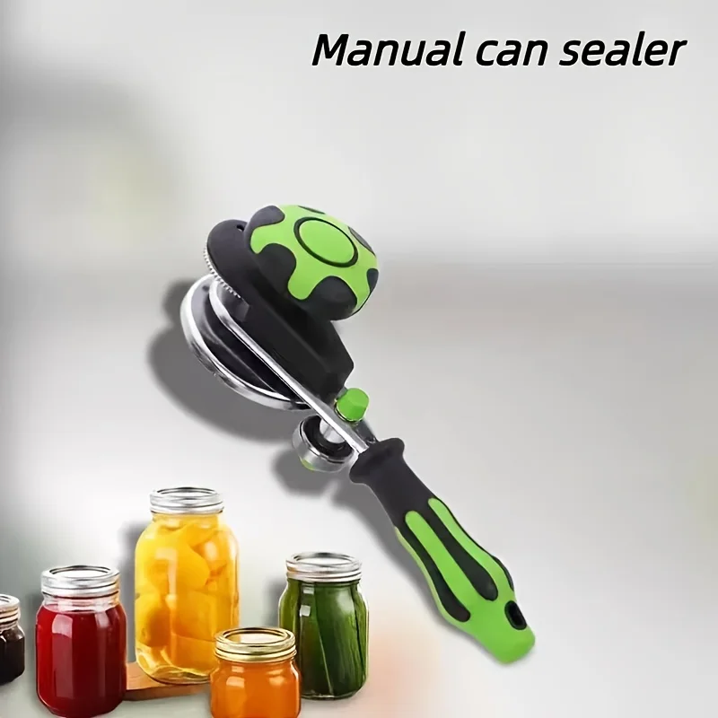 Manual Can Seamer for Home Kitchen - Effortless Jar Sealing Tool for Pickling Food Storage Compatible with Glass/Plastic Jars