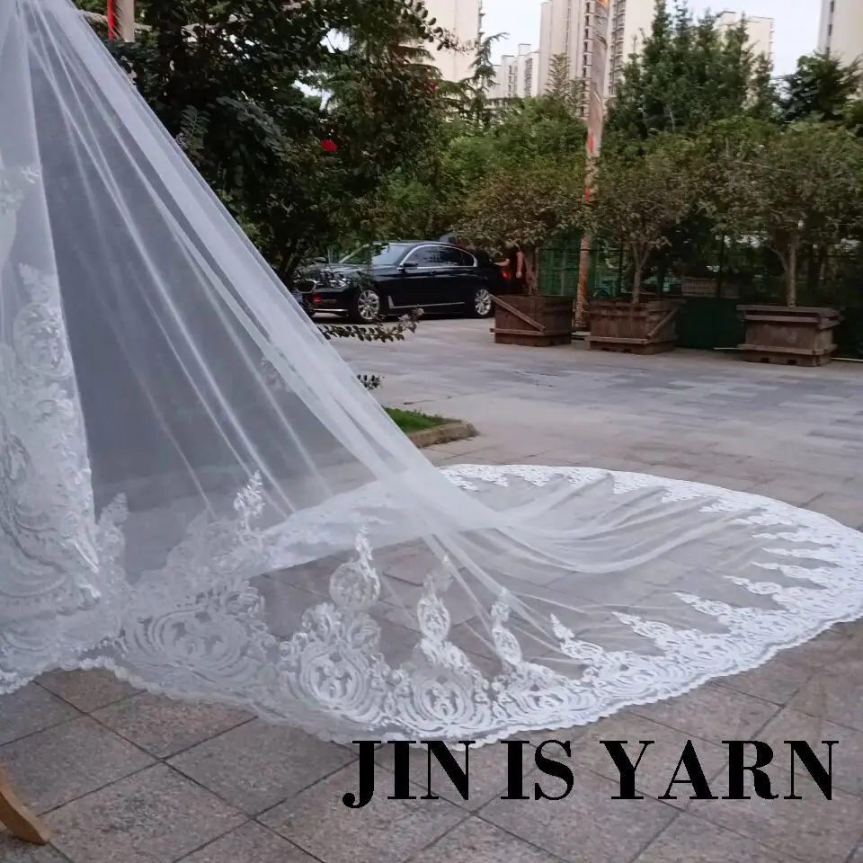 Bridal Veil 5m 4m 3m Long Lace Appiques
