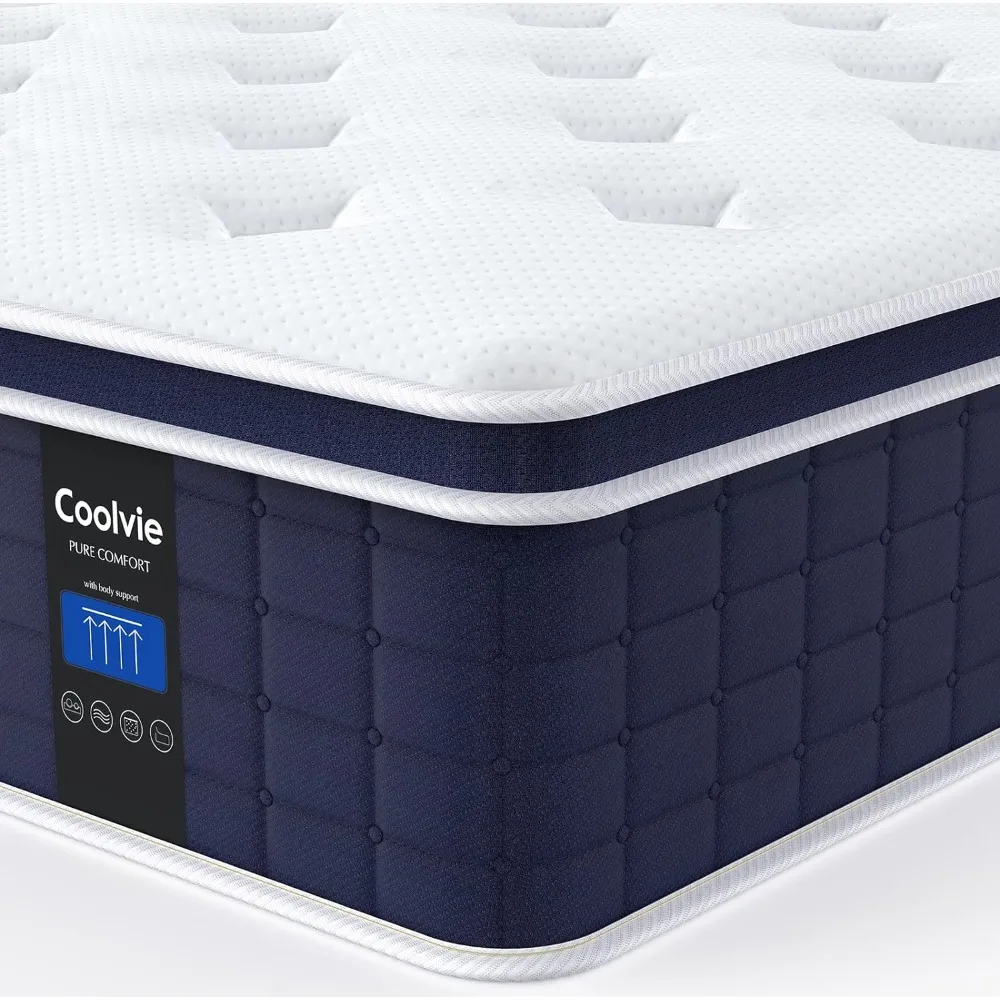 

12 Inch Twin XL Mattress, Hybrid XL Twin Mattress in a Box, Medium Firm Feel, 3 Layer Premium Foam with Pocket Springs