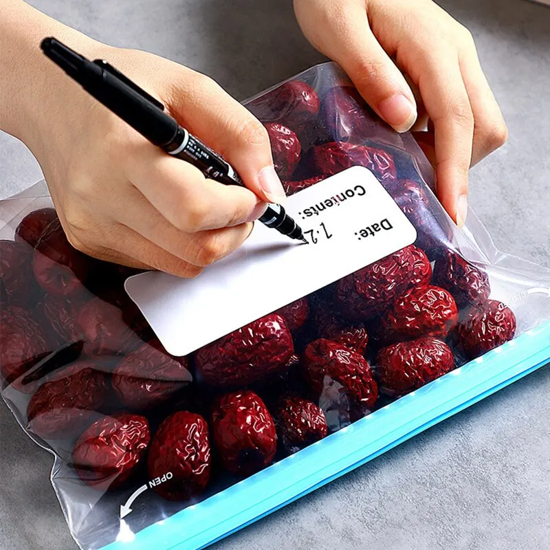 5pcs/set Transparent Food Fresh-Keeping Bag Flash Seal Slide Lock Compact Slider Zipper Bag Refrigerator Freezer Storage Fresh Keeping Bags