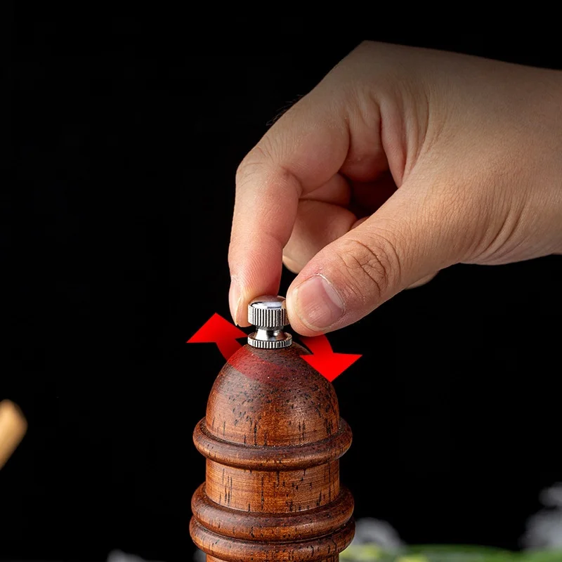1pcs 8inch Classical Manual Oak Wood Salt and Pepper Grinder Spice Grinder Handheld Pepper Mills for Household Kitchen Tools