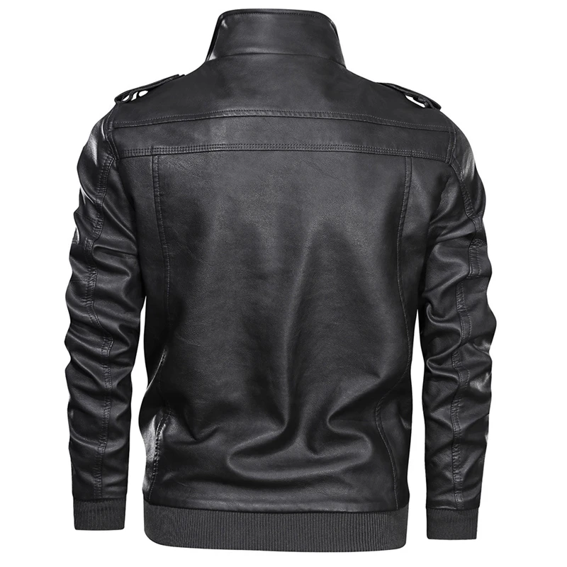 Motorcycle Biker PU Jackets Men PU Faux Leather Jacket Coat Fashion Casual Turndown Collar Jacket Male Spring Autumn Outwear