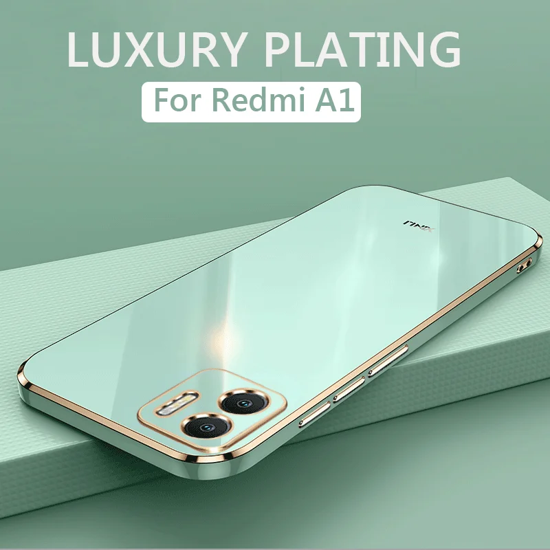 Luxury Square Plating Phone Case For Xiaomi Redmi A1 Shockproof_voghion.com