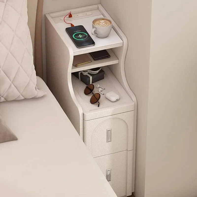 Storage Kids Nightstand Table Minimal Item Modern Drawers Bedsides Table Narrow Space Mesa De Cabeceira Bedrooms Furniture