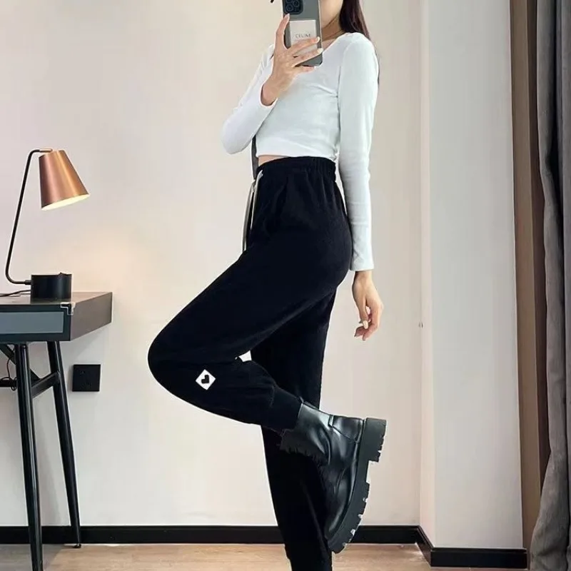 Women's Autumn and Winter New Fashion Elegant High Waist Solid Color Casual Versatile Western Youth Comfortable Commuter Pants