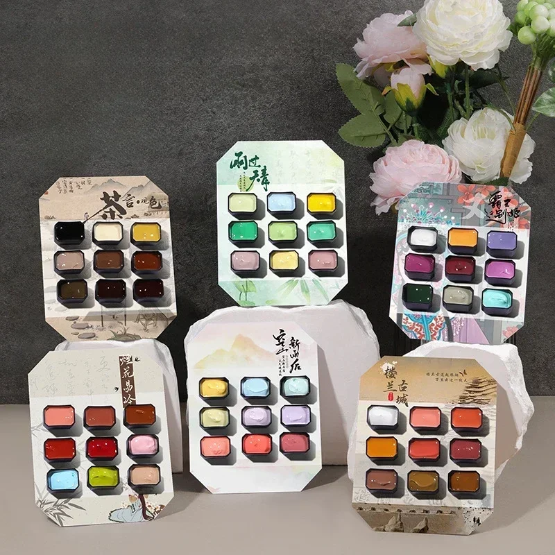 9Colors/Box Pat Ombre Gel Nail Polish Fast Gradient Painting Gel Solid UV Varnishes Paint Art for DIY French Nail Manicure