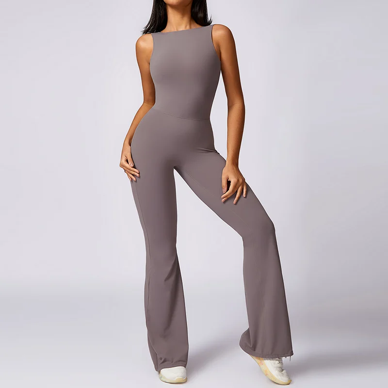 Open Back Hollow-Out Sleeveless Yoga Suit Jumpsuit Yoga Set Fitness Sportswear Workout Set Gym Clothes One-Piece Sports Jumpsuit