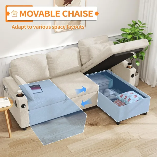 L-Shaped Sleeper Sofa 5