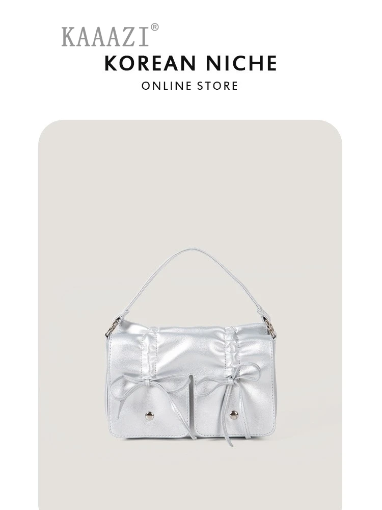 

New Women Simple Handbags Luxury High Fashion Versatile Small Shoulder Bags Designer Bow Crossbody Bag 2024 Summer Casual Pu