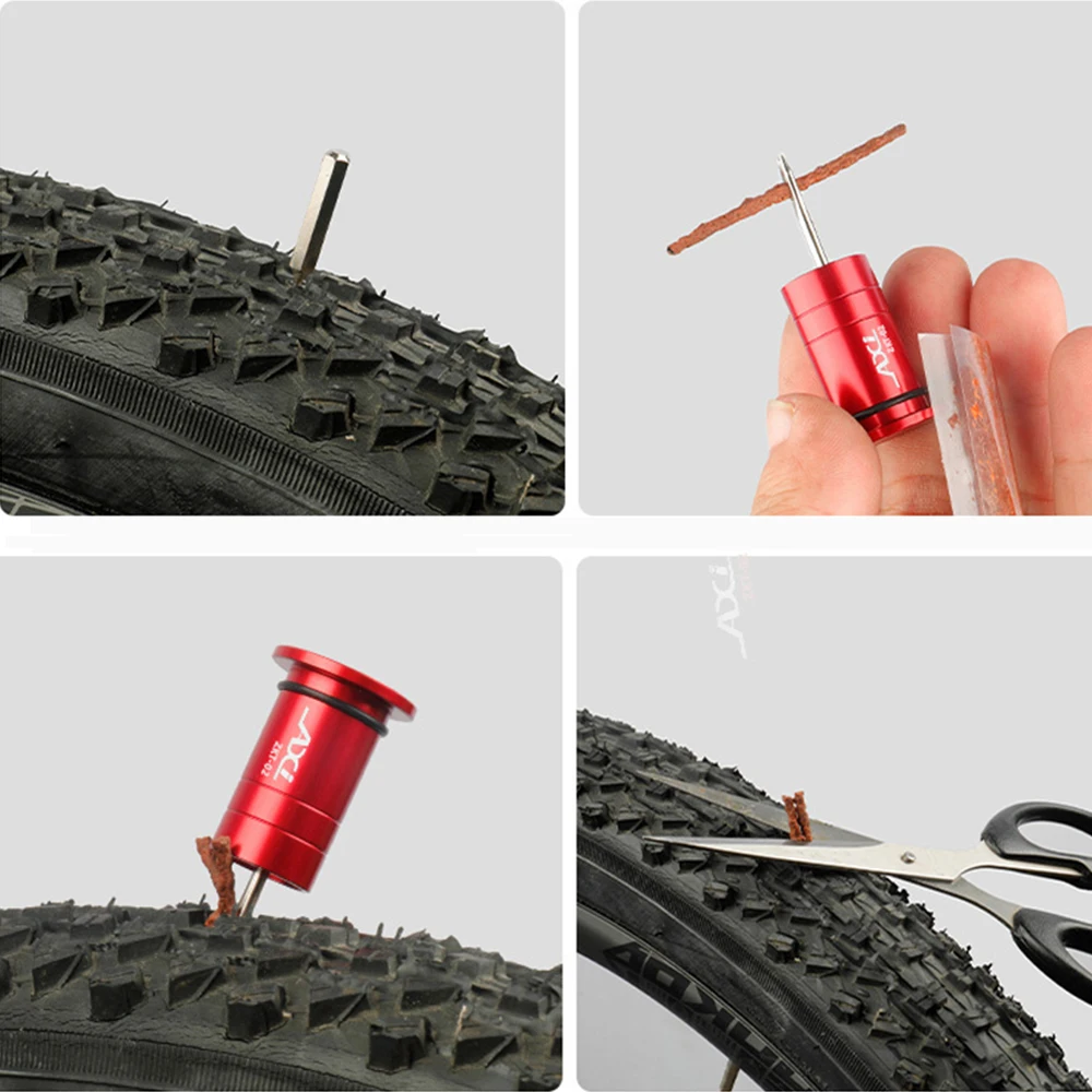 ZTTO – Kit de réparation rapide des pneus Tubeless de vélo, vtt, pneus de  vélo de route, crevaison, bande de caoutchouc, outil de forage, poignée,  extrémité cachée - AliExpress