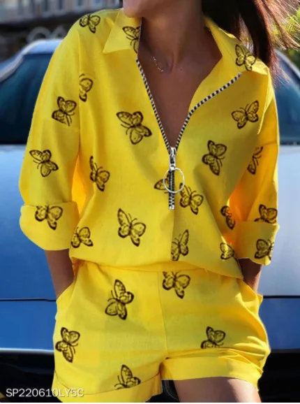 

Women's 2-piece Set 2022 Fall And Winter New Loose Letter Printing Suit Zipper Lapel Women's Suit