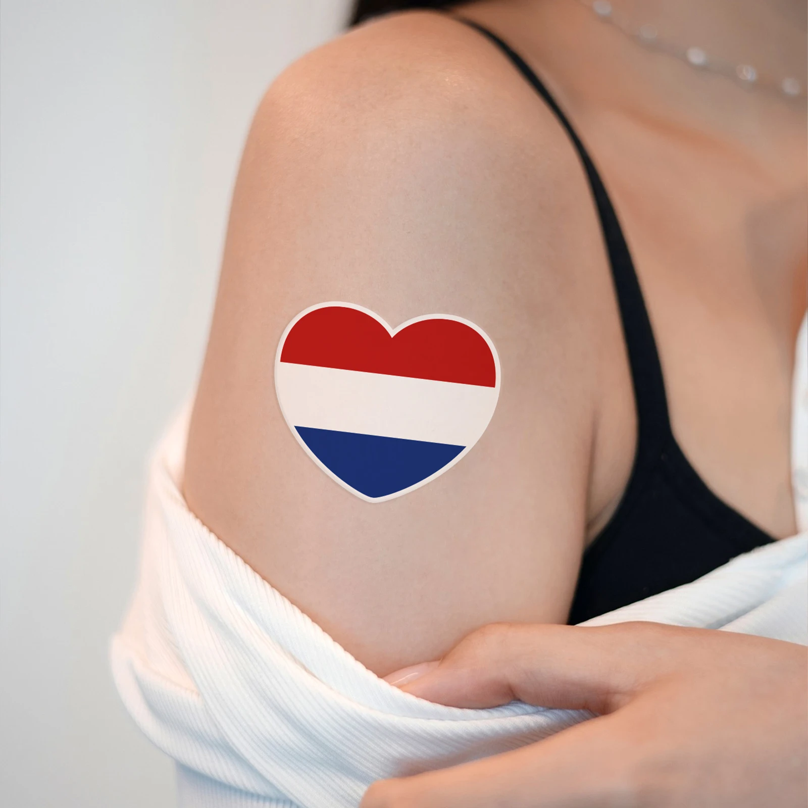 2pcs Netherlands Country Flag Styling Tattoo Stickers Graphics I Love Netherlands Country Decor Stickers Body Art 타투스티커