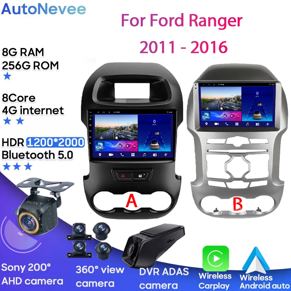Carplay Auto For Ford Ranger 2011 -2016 Car Android Navigation GPS ...