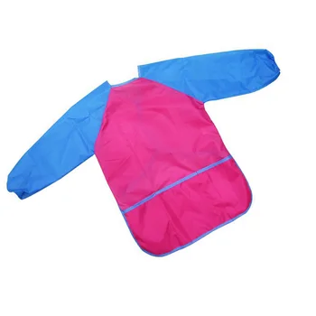 어린이 긴 소매 방수 앞치마, 어린이 미술 공예 그림, 요리사 수유 작업실 S 블루