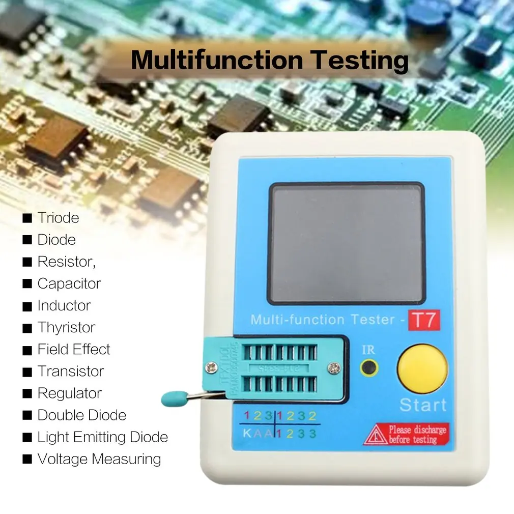 LCR-T7 Transistor Tester - TFT Display For Components, Capacitors, Resistors & More