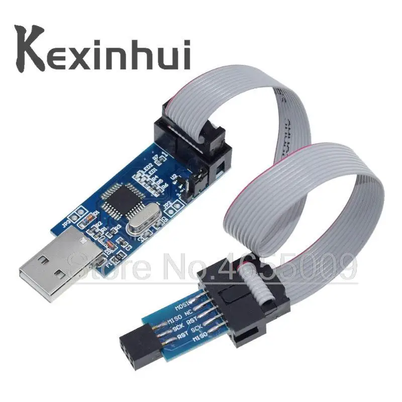 USB-программатор USBASP USBISP AVR, USB-программатор ATMEGA8 ATMEGA128 ATtiny/CAN/PWM 10-контактный проводной модуль «сделай сам» + 10-контактная 6-контактная плата адаптера, 1 компл.