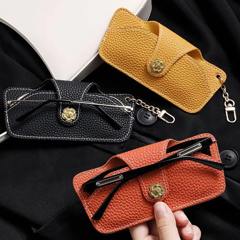 

For Women Eyeglasses Container For Men PU Leather Sunglasses Bag Camellia Glasses Case Eyewear Holder Eyeglasses Protective Box