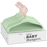 Velvet Hangers for Clothes 10PCS 30/35/38cm Children Flocking Non-slip Plastic Flocking Coat Flocked Hanger Seamless Drying Rack 2