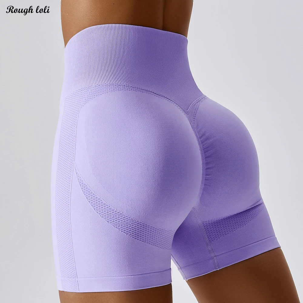 

High Waist Seamless Yoga Shorts for Women Scrunch Butt Gym Shorts Push Up Booty Shorts Side Contour Workout Sports Short