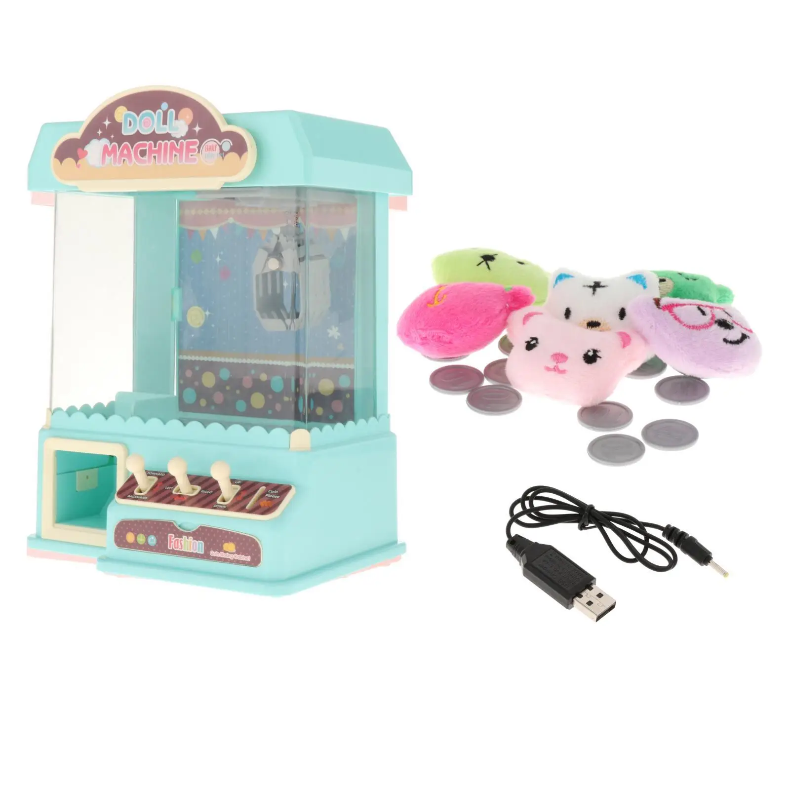 Claw Machine with 6 Dolls Girl Grab Doll Clip Dollhouse Gifts Mini Arcade 2