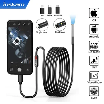 INSKAM Endoscope Inspection Camera for IOS Micro USB/Type-C Mini Inspection Camera for IOS iphone Waterproof Pipeline Borescope 1