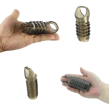 Male Reusable Soft Glans Penis Sleeve Penis Bigger Extender Ring Penis Cover Condoms Sex Toys for Man 6