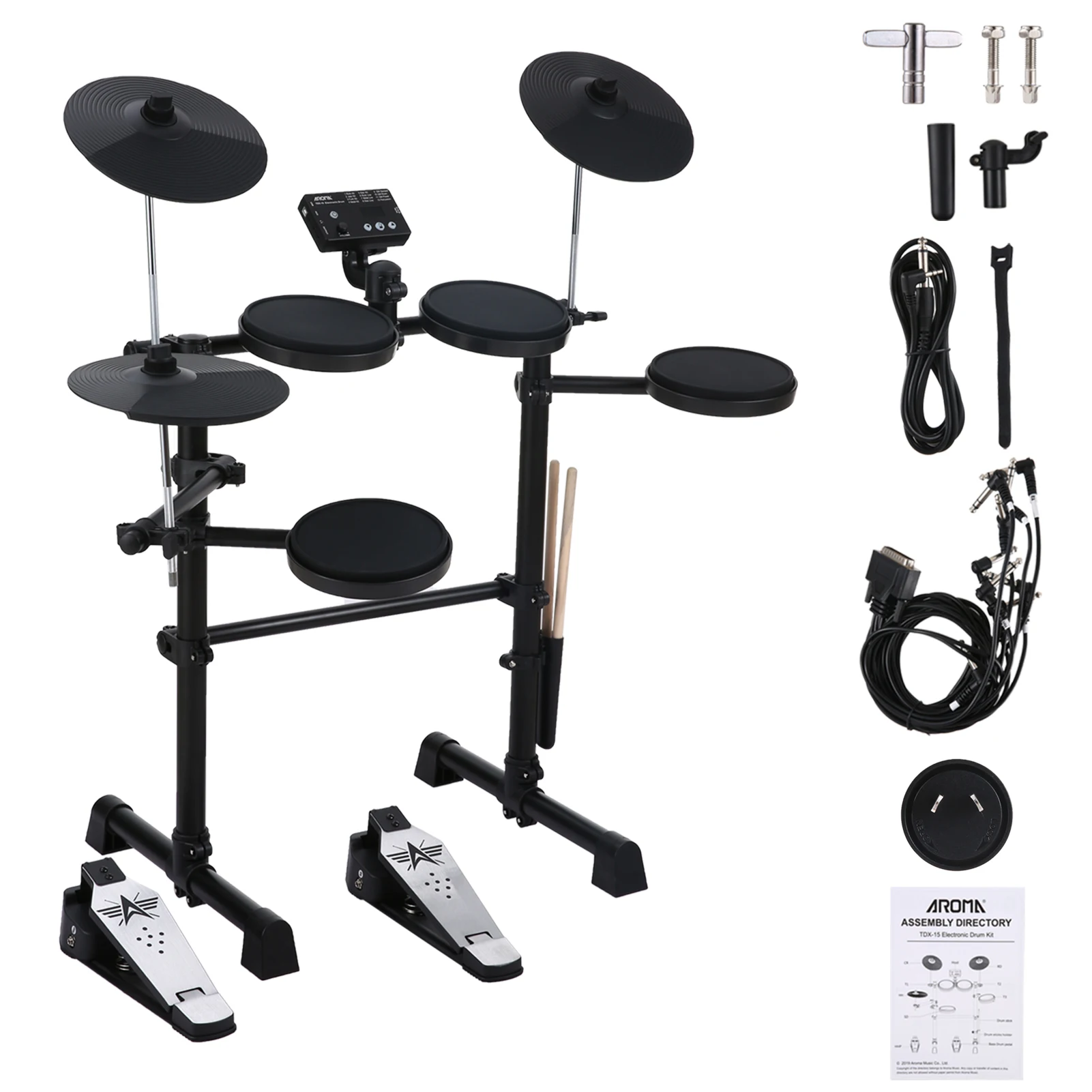 

Electric Drum Set 8 Piece Electronic Drum Kit for Adult Beginner with 144 Sounds Hi-Hat Pedals and USB MIDI Connection