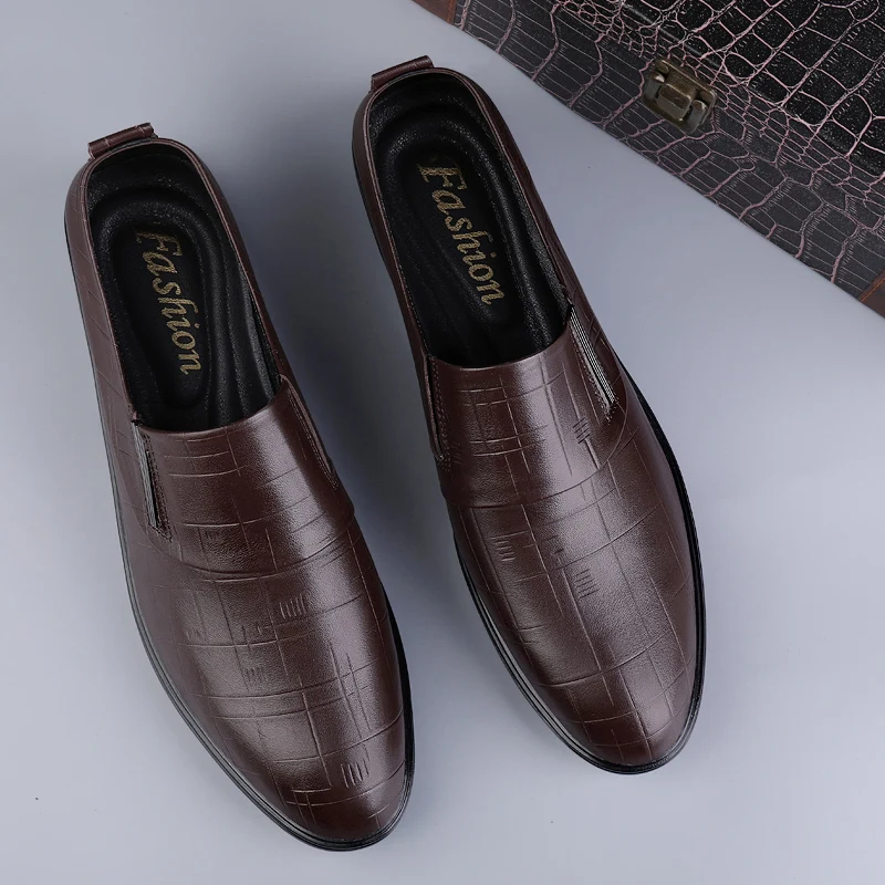 Genuine Leather Men Formal Dress Footwear Fashion Pointed Toe Men Business Casual Shoes High Quality Male Oxfords Shoes Sneakers