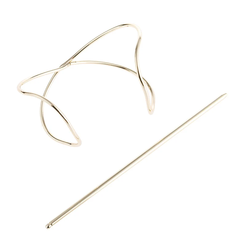 Mode Haar Stick Boho Unregelmäßigen Haar Zubehör Gold Farbe Geformt Brötchen Halter Käfig Haar Pins für Frauen Hairwear Schmuck H040