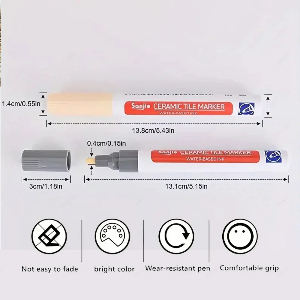 Grout Pen 1-10Pcs 10 Colors Waterproof Tile Floor Wall Grout Pen for Kitchen Bathroom Ceramic Seam Paint Gap Repair Tools