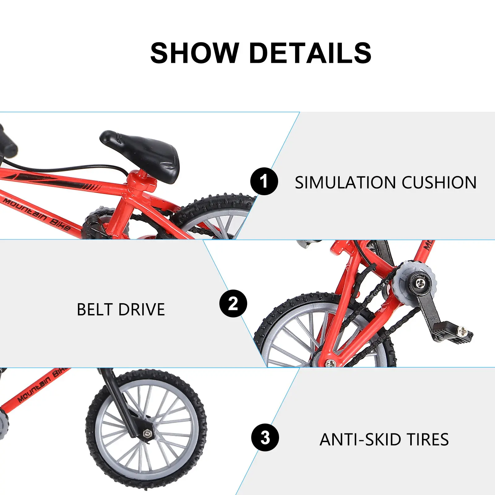 1세트 데스크탑 자전거 미니 핑거 합금 자전거 부드럽고 사실적인 디자인 게임 및 선물용으로 완벽한 핑거 바이크