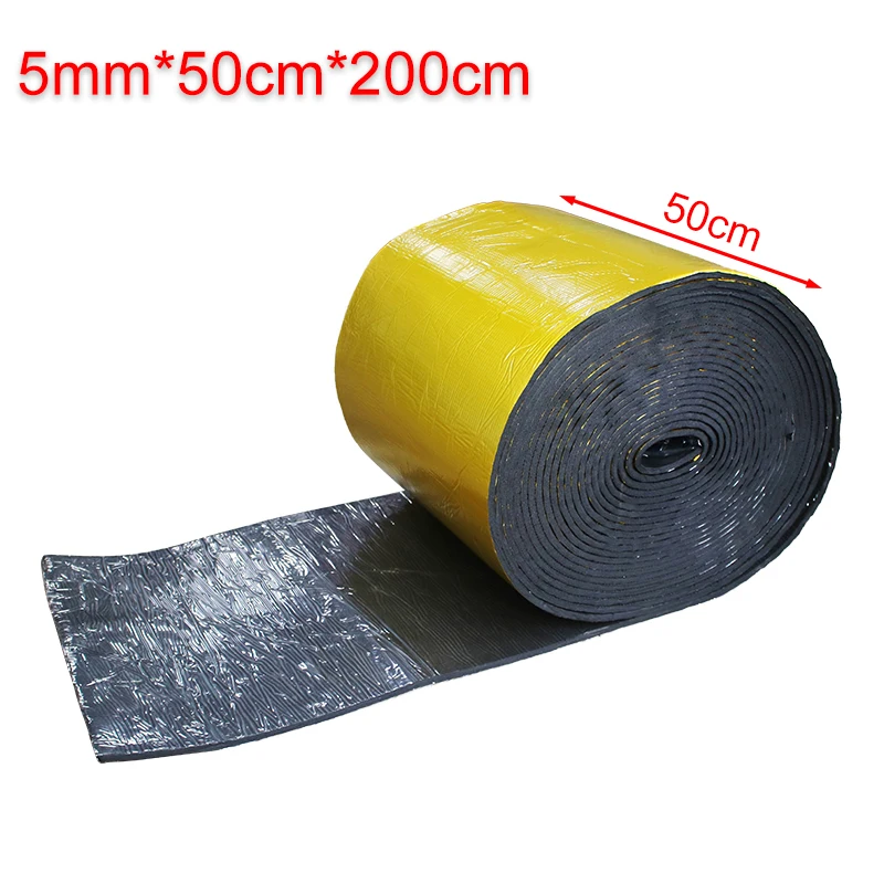 Sound Insulation Mat 1PCS 200cmx50cmx5mm Car Truck Firewall Heat Sound Insulation Mat Sound Noise Insulation Heat Thermal Proofing Pads