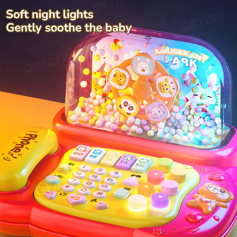 Baby Musical Phone Toys Snowflake Toddler Interactive Learning Toy Lights Cat Telephone Story Early Education Montessori Gift
