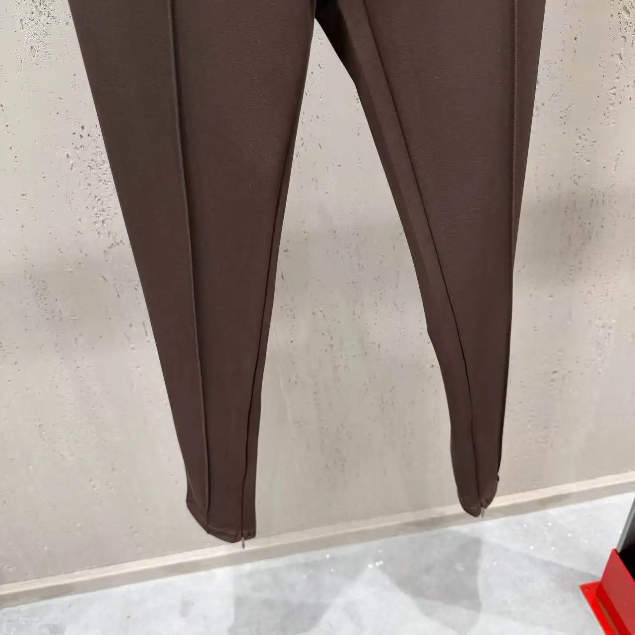 High Street Pants Women's High Waisted Slimming Black Casual Pants Metal Buckle Decoration Hanging Elastic Slim Fit Pants
