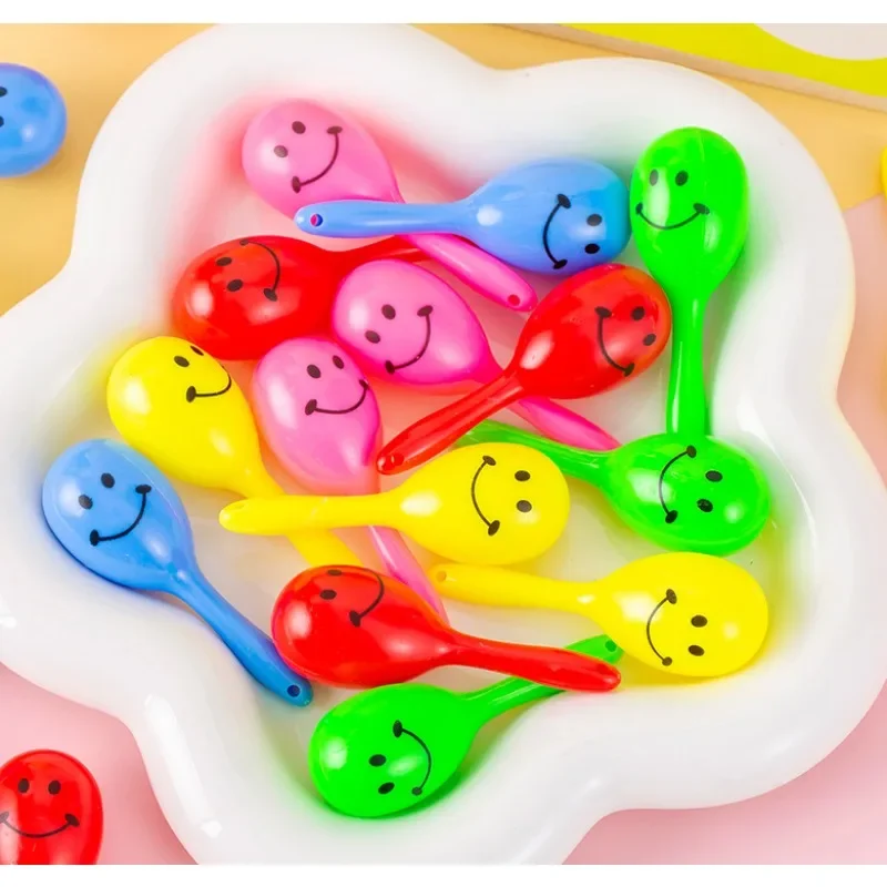 10pc Children's Auditory Training Percussion Instruments Smiling Face Sand Hammer Early Childhood Education Props Originality CN