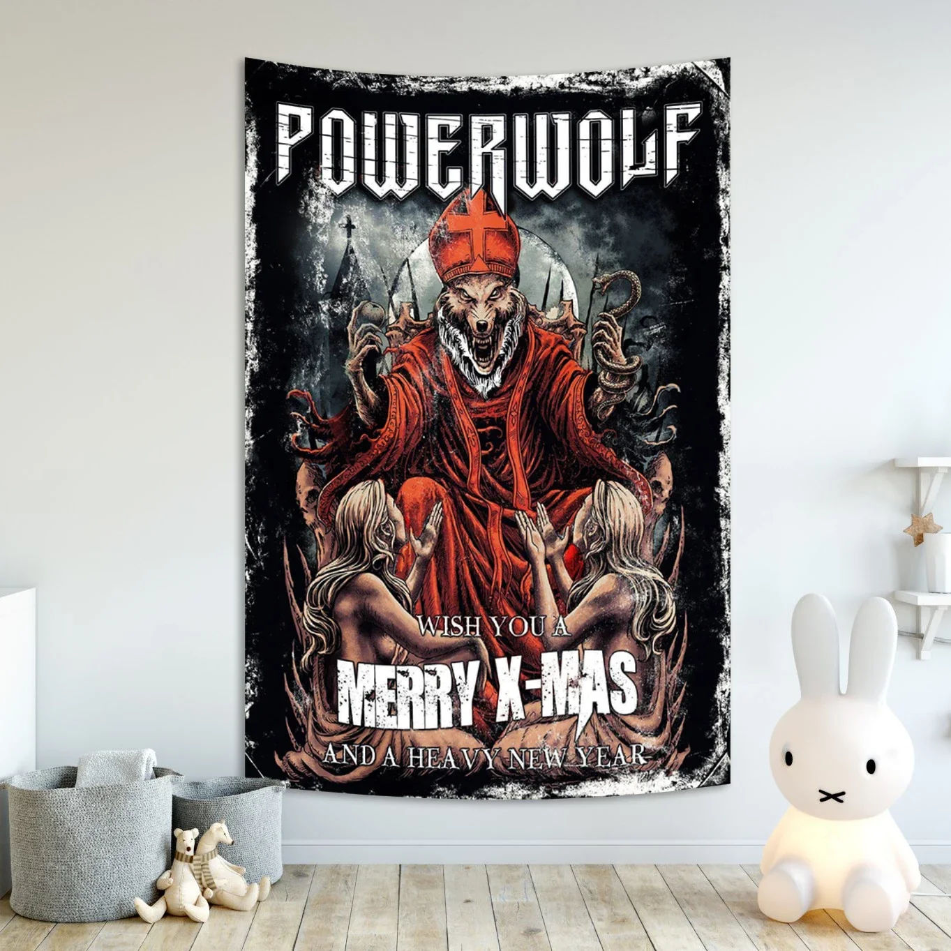 German Power Metal Band Powerwolf Tapestry Bohemian Hippie Bar Dormitory Interior Decor tapestry decor