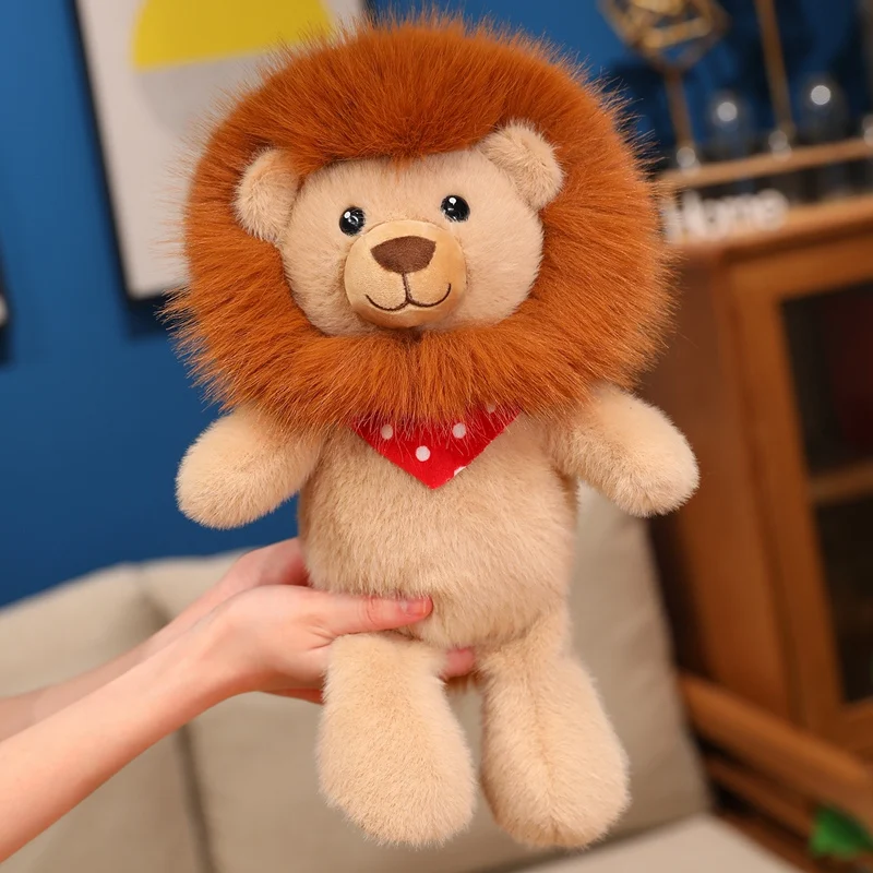 35/50/60CM Super Soft Cute Lion Plush Toy Fluffy Stuffed Animal for Hugging Pillow Cartoon Birthday Gifts Home Decor